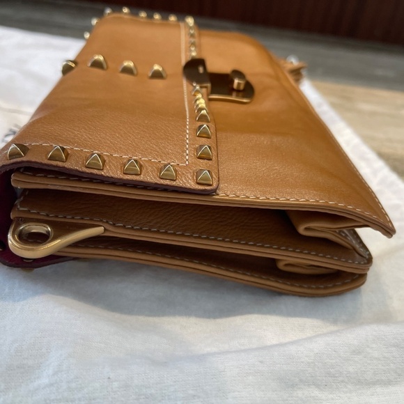 PRADA LEATHER STUDDED CHAIN SHOULDER BAG - Picture 6 of 13